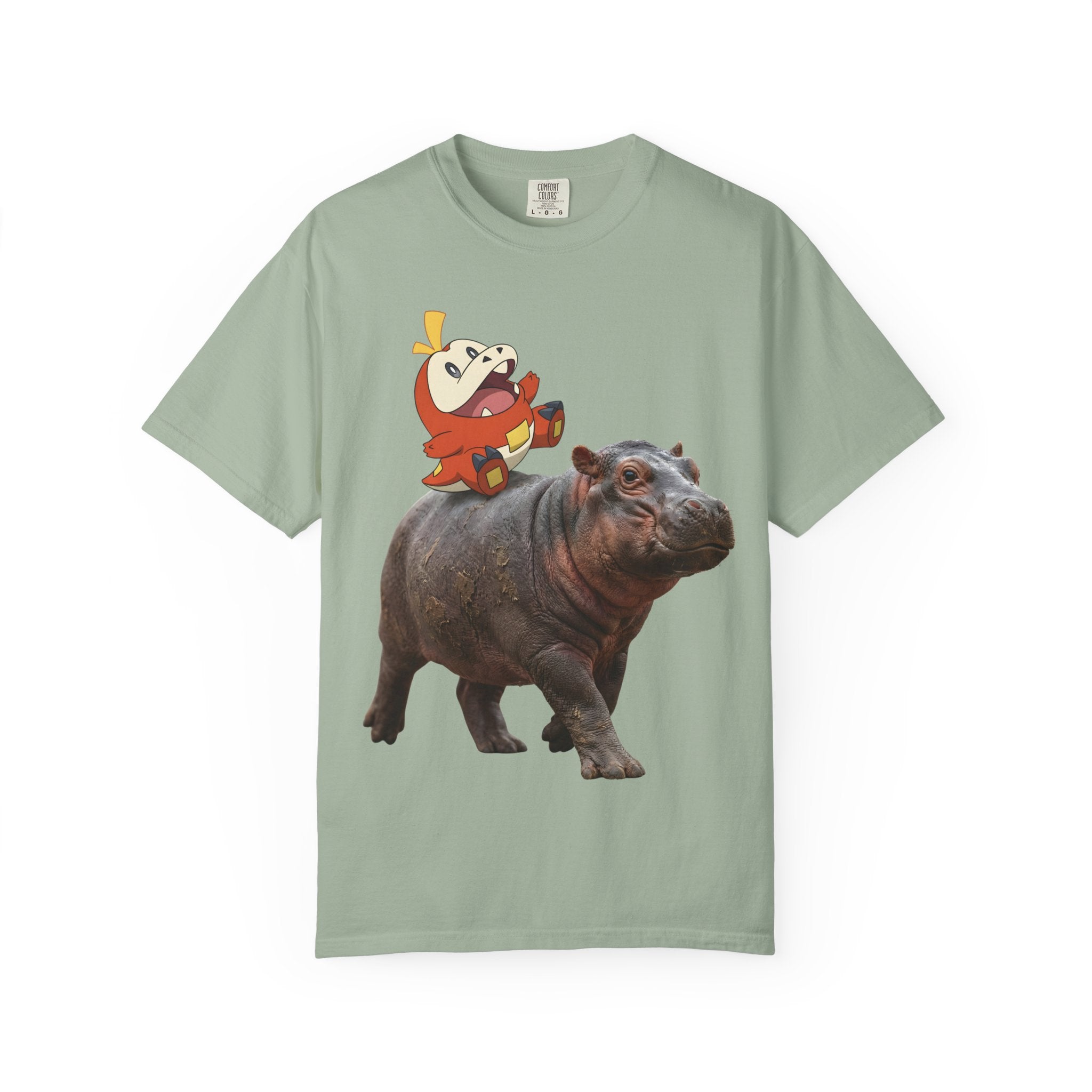 Hippo Ride Cartoon T-Shirt — Cute Hippo & Character Graphic Tee