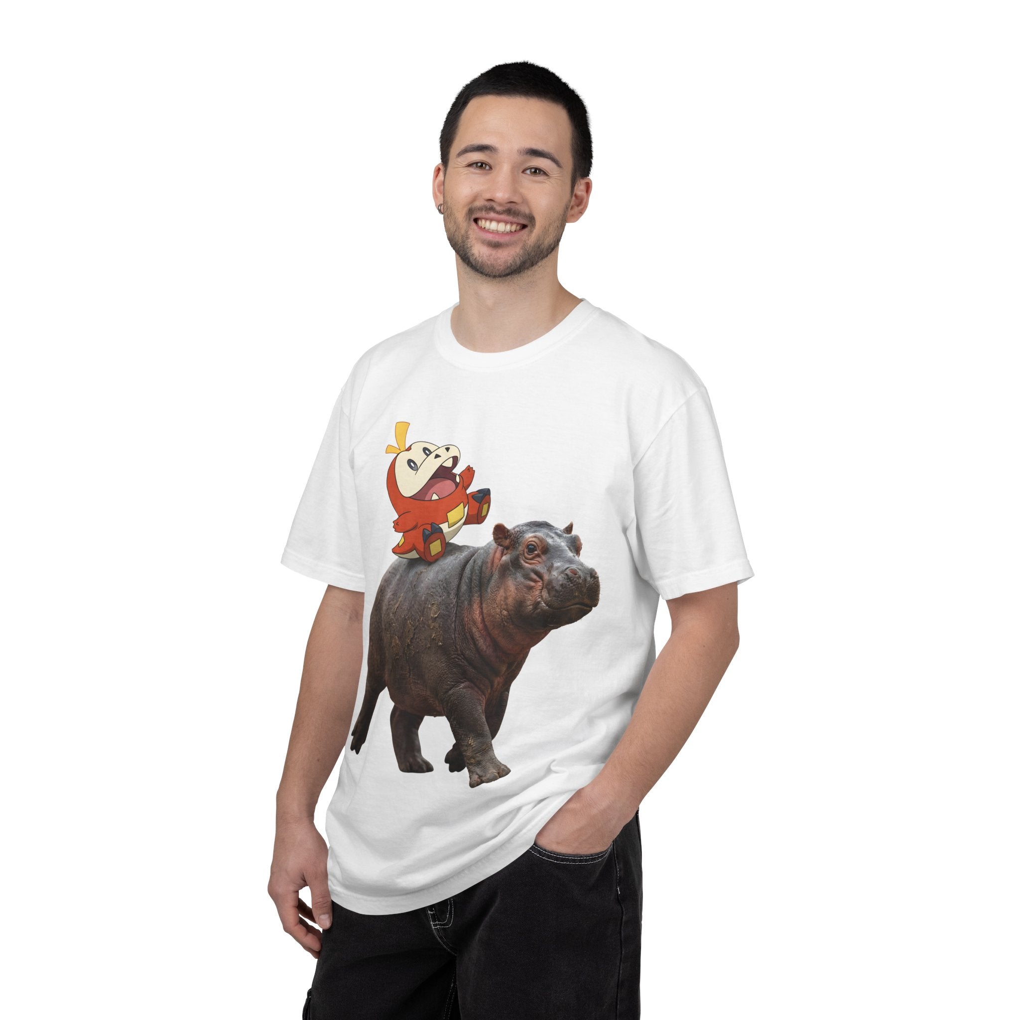 Hippo Ride Cartoon T-Shirt — Cute Hippo & Character Graphic Tee