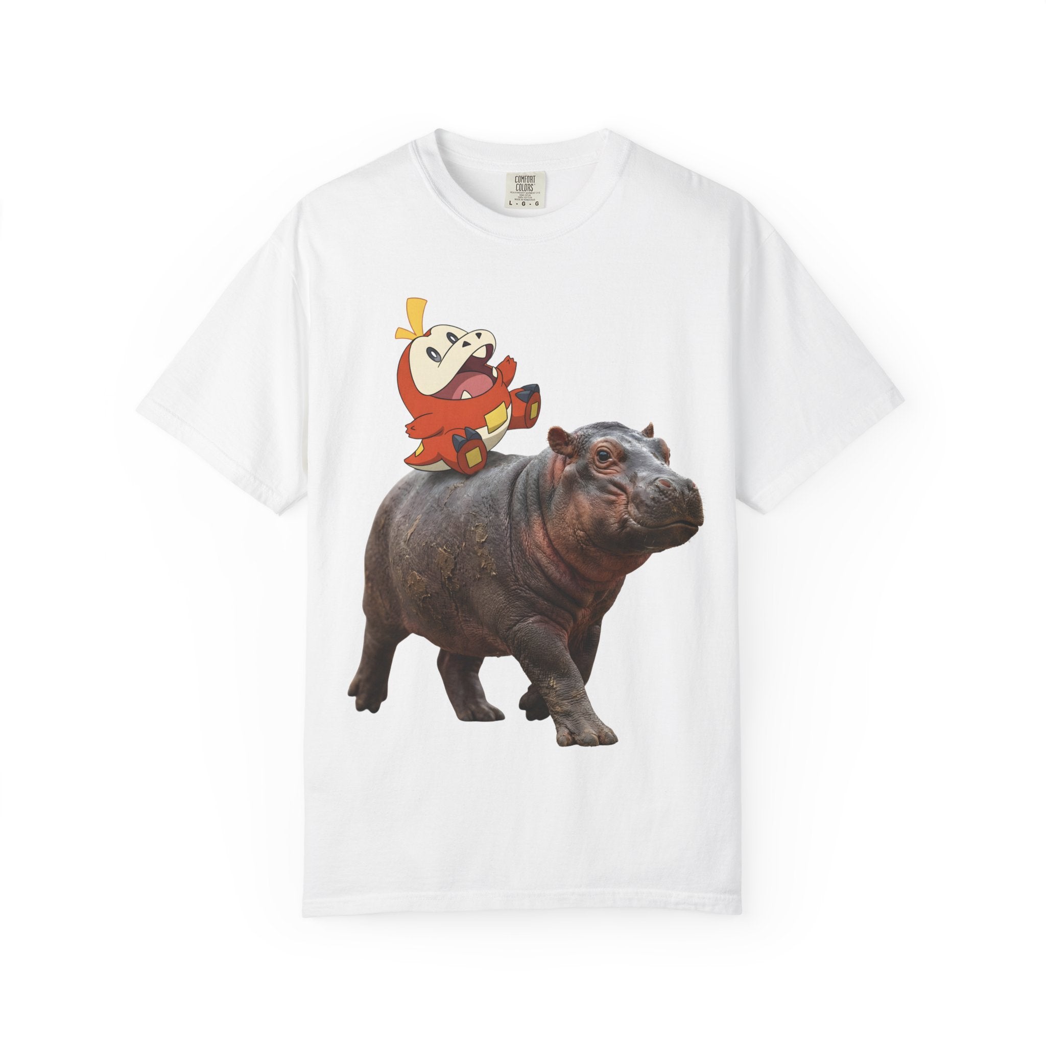 Hippo Ride Cartoon T-Shirt — Cute Hippo & Character Graphic Tee