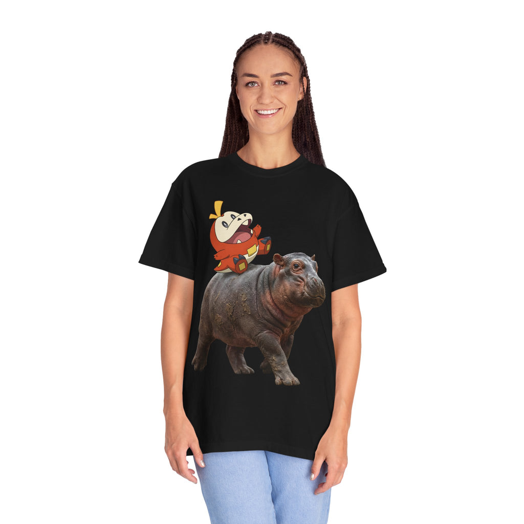 Hippo Ride Cartoon T-Shirt — Cute Hippo & Character Graphic Tee