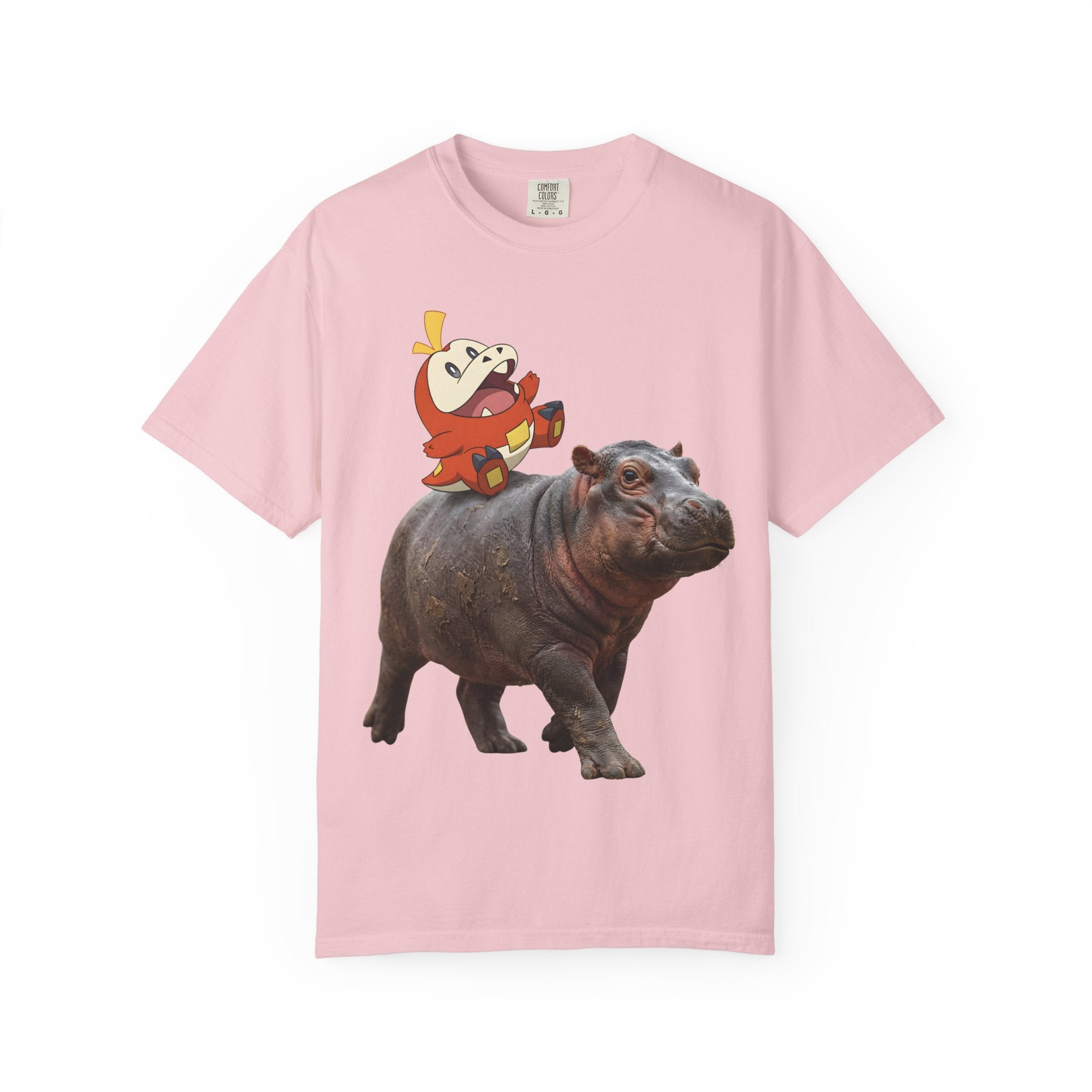 Hippo Ride Cartoon T-Shirt — Cute Hippo & Character Graphic Tee
