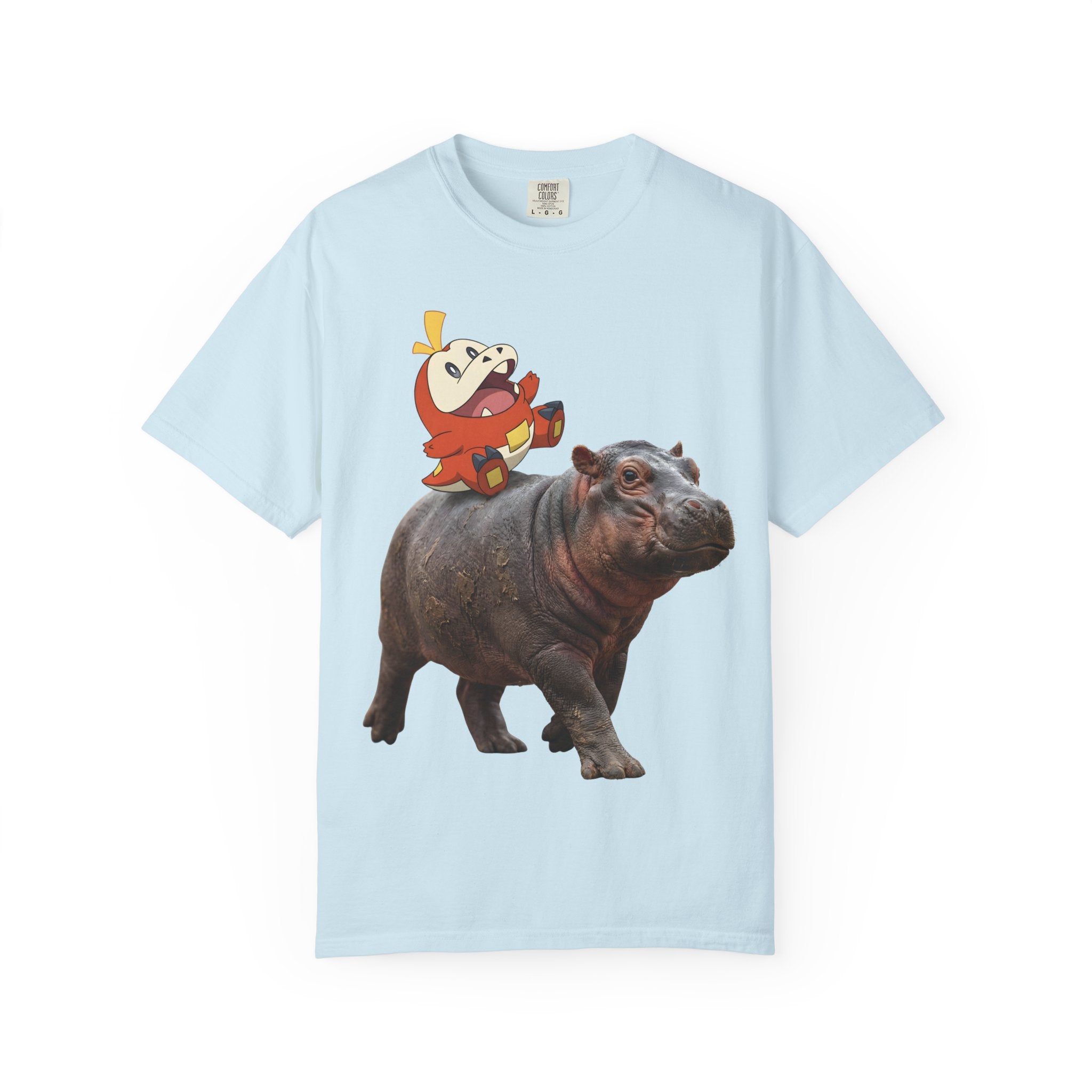 Hippo Ride Cartoon T-Shirt — Cute Hippo & Character Graphic Tee