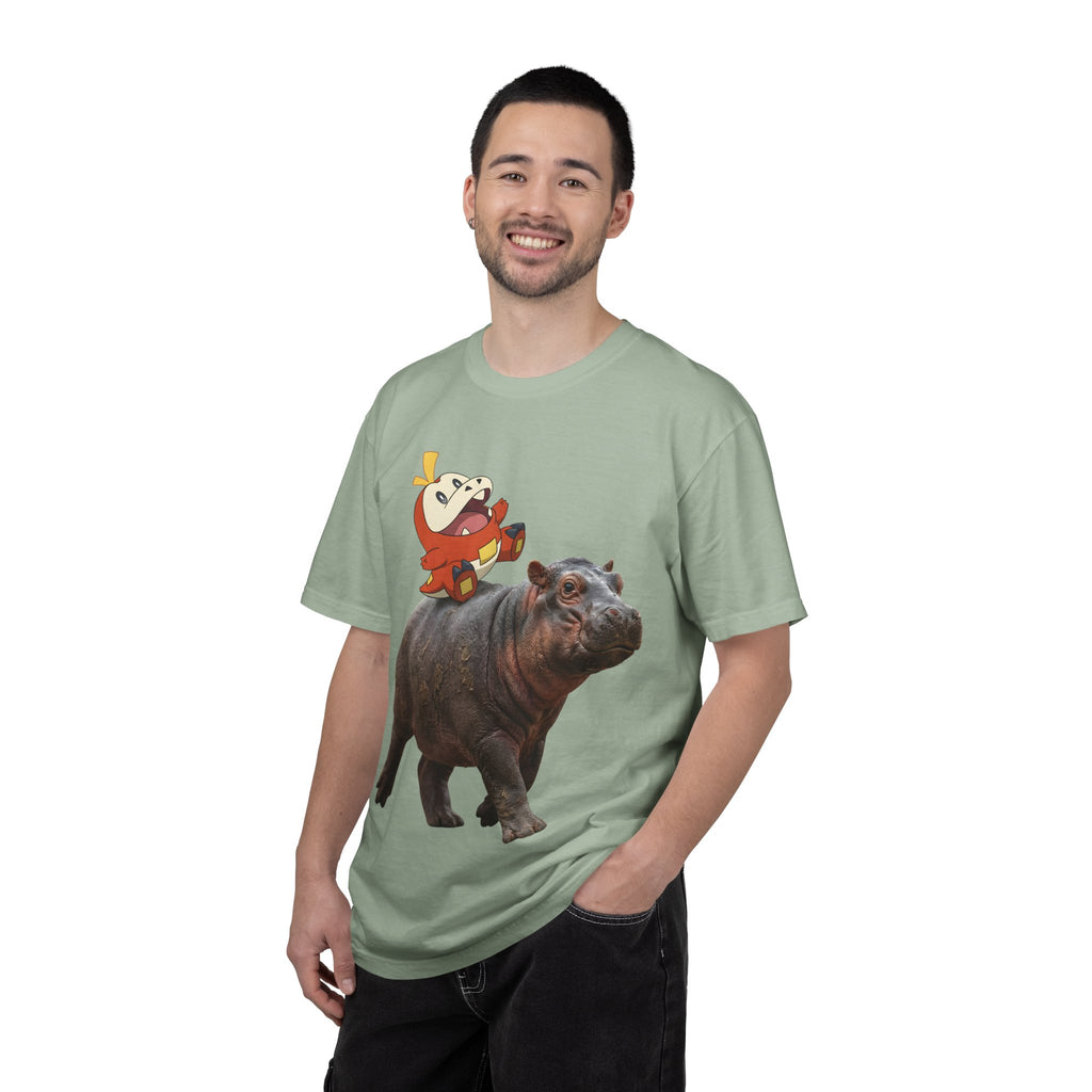 Hippo Ride Cartoon T-Shirt — Cute Hippo & Character Graphic Tee